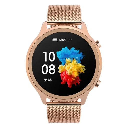 Smartwatch damski Garett Bonita złoty ROZMOWY TRENING KROKI KCAL TETNO SMS