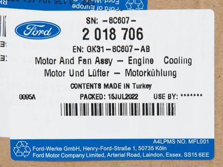 КОРПУС ВЕНТИЛЯТОРА FORD TRANSIT RWD GK318C607AB BK318146AB 2018706 НОВЫЙ