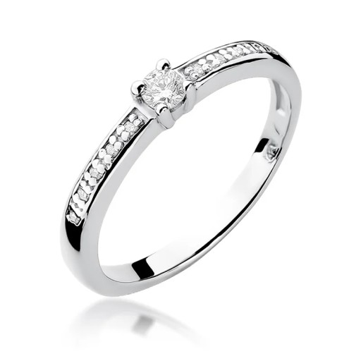 Złoty pierścionek z brylantami 0,13 ct pr. 585 r11