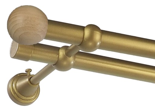 Karnisz metalowy fi 19 podwójny 490 cm bez żabek