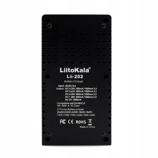 LiitoKala Lii-202 ŁADOWARKA OGNIW AKUMULATORÓW Li-Ion AAA 18650 + ADAPTER