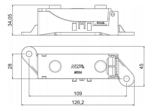 GNIAZDO OBUDOWA BEZPIECZNIKA MEGAVAL 35mm2 MTA