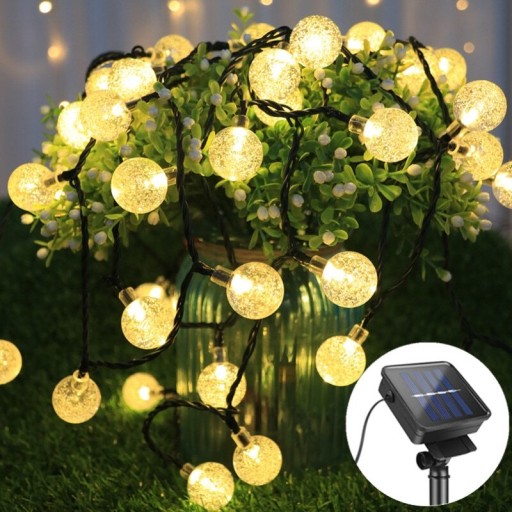 Гирлянда на солнечных батареях GLOWING BALLS 30xLED струна
