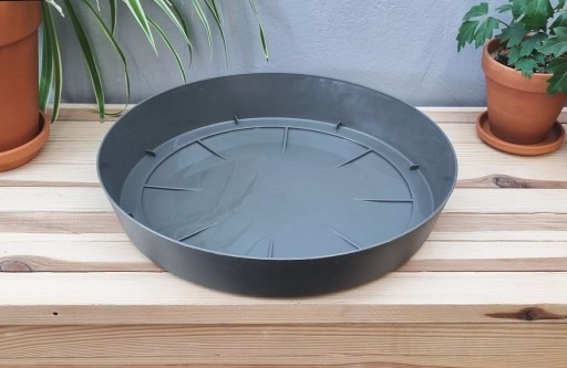 Podstawka pod doniczkę okrągła Lofly SZARA 38cm