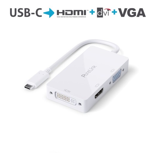 Адаптер PureLink IS240 4K USB-C/HDMI, VGA, DVI, белый