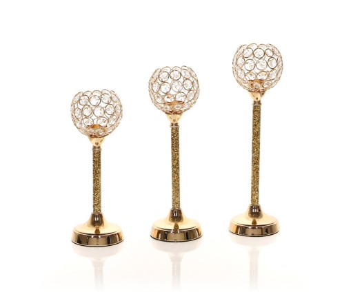 Подсвечник Glamour Lantern Chrome Gold кристалл