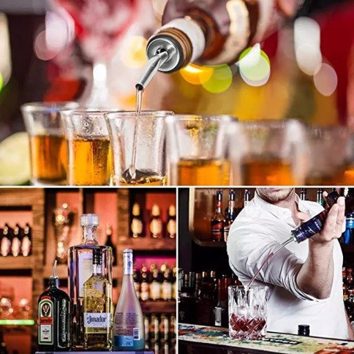 NALEWAK DO ALKOHOLU WINA OLIWY DOZOWNIK BARMAŃSKI METALOWY DO BUTELEK 5szt