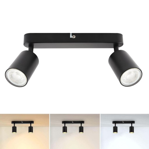 LAMPA SUFITOWA KINKIET ŚCIENNY REGULOWANY SPOT 2X GU10 LINIOWA NATYNKOWA