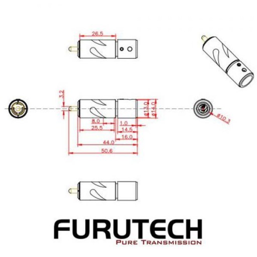 Разъем RCA/Cinch Furutech FT-111 (G) золотой 4 шт.