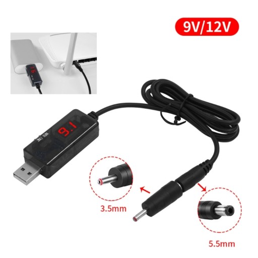Линейный кабель повышения мощности USB до 9 В 12 В для маршрутизатора Wi-Fi