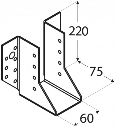 WB18 WIESZAK BELKI WSPORNIK ŁĄCZNIK CIESIELSKI 60x220x75 KROKWI OCYNK ATEST