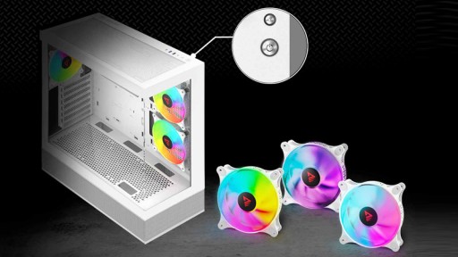 Obudowa komputerowa SAVIO SIGMA X1 WHITE Midi Tower ATX 3x Fan 120mm ARGB b