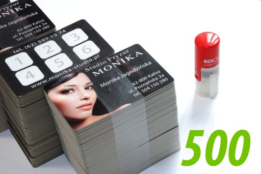 Karty rabatowe karnety stałego klienta + pieczątka 500 szt