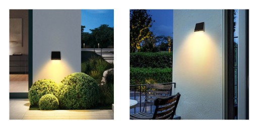 Solarna lampa naścienna SLC-25WL oświetlenie elewacji. Podświetlenie numeru