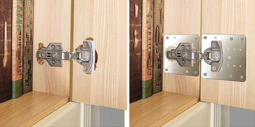 1x ПЛАСТИНА ДЛЯ РЕМОНТА ИЗВЛЕЧЕННЫХ МЕБЕЛЬНЫХ ПЕТЛЕЙ
