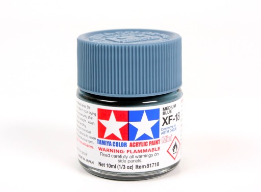 MODELARSKA FARBA AKRYLOWA NIEBIESKA MATOWA TAMIYA 10ml XF-18 MEDIUM BLUE (M