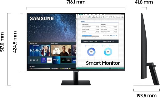 Светодиодный монитор Samsung LS32BM701UUXEN 32 дюйма, 3840 x 2160 пикселей VA MO218