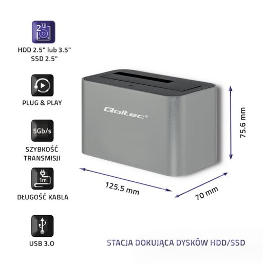 Док-станция Qoltec HDD/SSD SATA USB 3.0