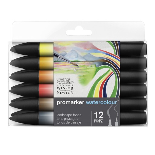 Набор акварельных красок Promarker - Пейзаж, 12 шт.