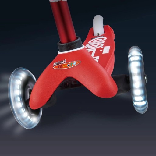 Самокат Mini Micro Deluxe LED красный со светодиодными колесами
