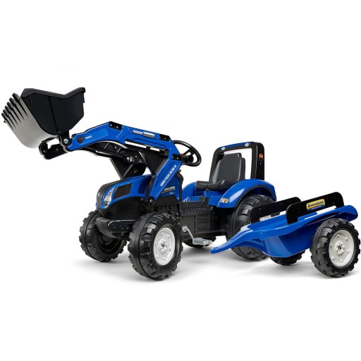 FALK TRACTOR NEW HOLLAND BLUE на ПЕДАЛЯХ ПРИЦЕП