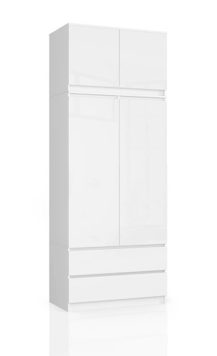 ШКАФ С ВЕРХНИКОМ S90 2D 2SZ CLP ГЛЯНЦЕВЫЙ БЕЛЫЙ