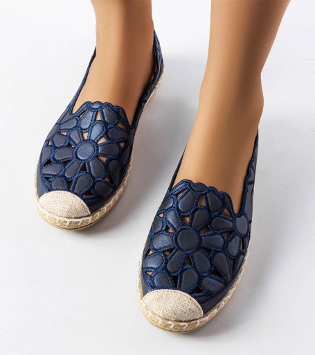 Hers Espadryle damskie szare ażurowe balerinki Kolor r. 38