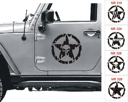 PUNISHER GWIAZDA MONSTER JEEP 4X4 TUNING NAKLEJKI