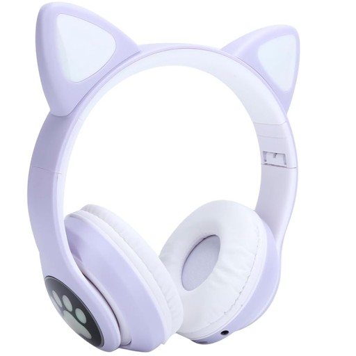 БЕСПРОВОДНЫЕ НАУШНИКИ ДЛЯ ДЕТЕЙ КОШАЧЬИ УШИ НАУШНИКИ RAINBOW PAWS LED