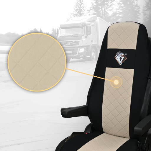 Pokrowce na fotele VOLVO FH 4 od 2013, FH 5 od 2021 1 pas BEŻ