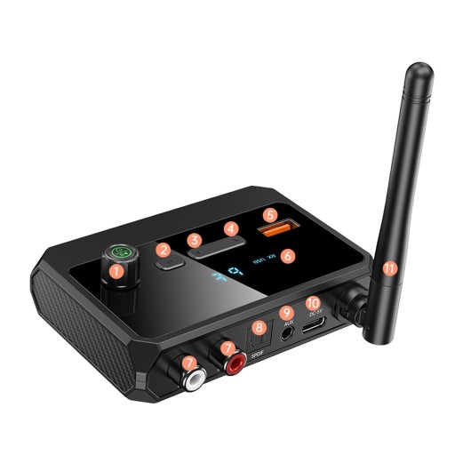 Портативный аудиоприемник 3,5 мм AUX RCA SPDIF 2 в 1