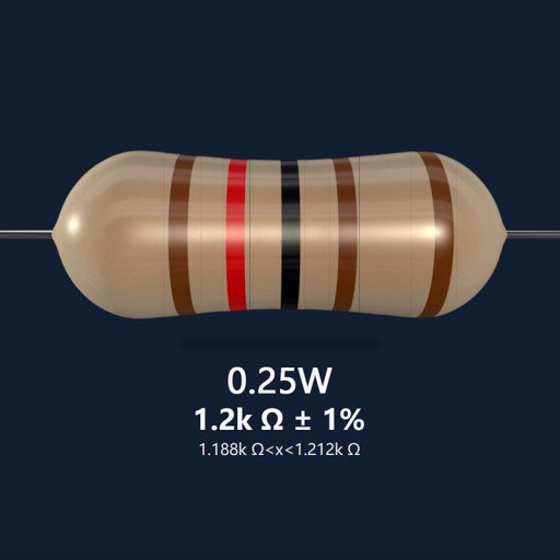 20szt 1/4W 1% 1.2K metalowej folii rezystor