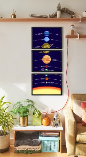 3 PLAKATY W RAMIE KOSMOS UKŁAD SŁONECZNY PLANETY