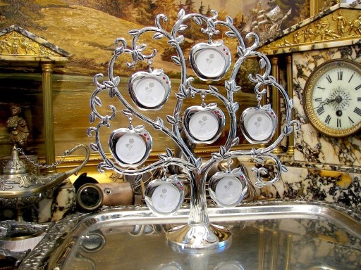 СЕРЕБРЯНАЯ ЯБЛОНКА С 7 ПОДВЕСКАМИ, ГРАВИРОВКА ФОТО