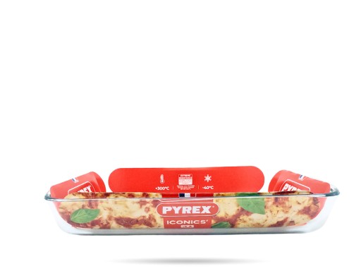 Стеклянное тепло -резистентное сосуд 40 x 27 см 3,7 л иконику Pyrex