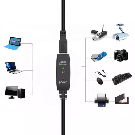 АКТИВНЫЙ УДЛИНИТЕЛЬ КАБЕЛЬ USB 3.0 5 м