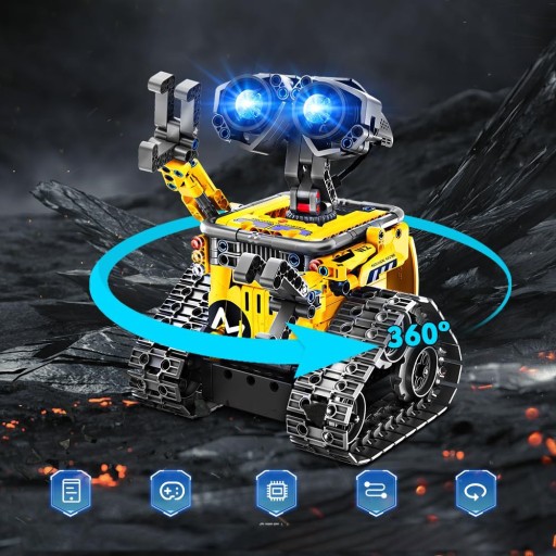 ZABAWKA KLOCKI CODE PROGRAMOWANY ROBOT RC 672 ELEMENTY APP KONTROLA + LED