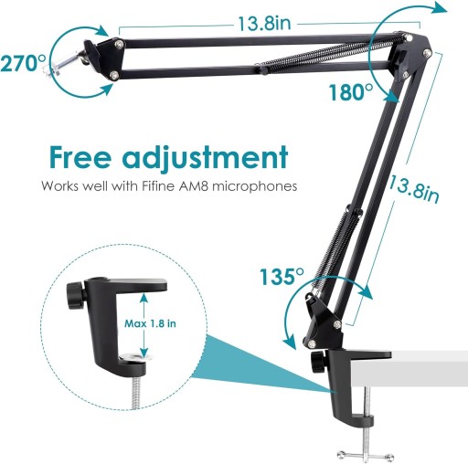 YOUSHARES Razer Seiren X Boom Arm z filtrem pop NB35S5