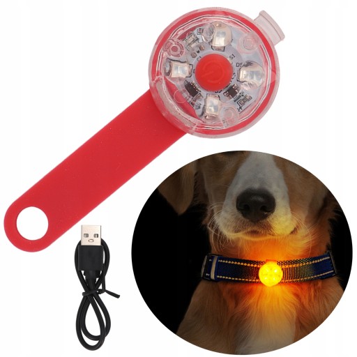 OBROŻA ŚWIECĄCA LED DLA PSA KOTA LAMPKA LED USB