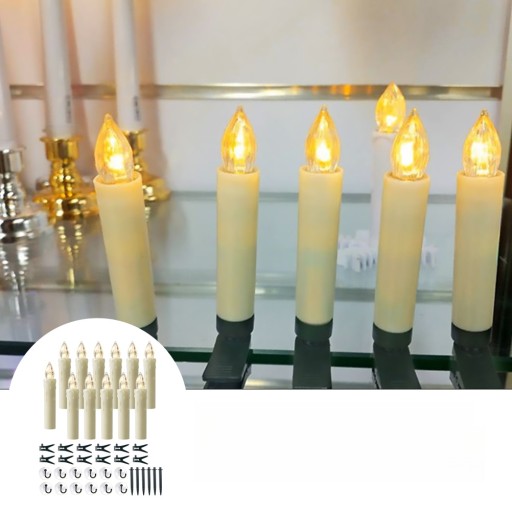 DEKORACJE ŚWIĄTECZNE ŚWIECA LAMPA LED ELEKTRONICZNA ŚWIATŁO MIGAJĄCE 10 SZT