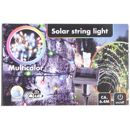 GIRLANDA SOLARNA 50LED 6,4M MULTIKOLOR KOLOROWE