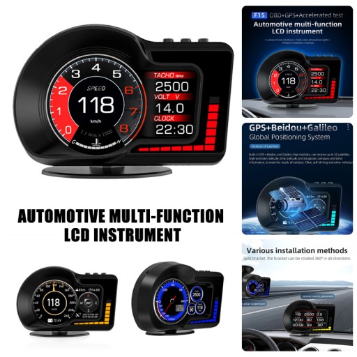 Автомобильный HUD Проекционный дисплей OBD GPS Спидометр F15