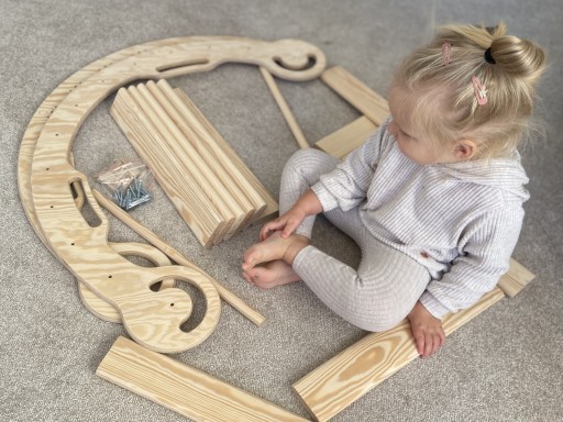Деревянная качалка для детей - Montessori Colorful Rocker, размер M