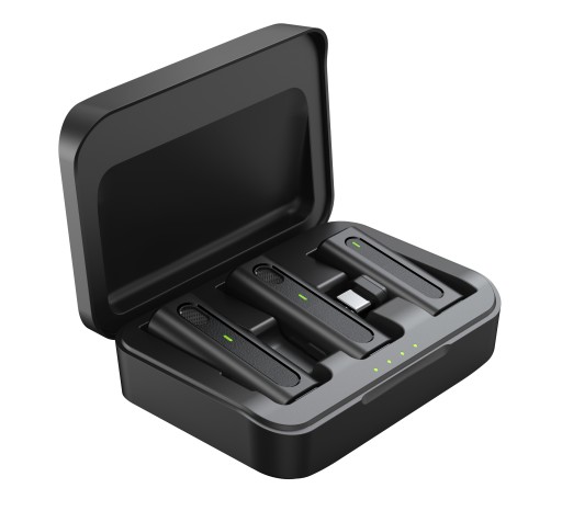 БЕСПРОВОДНЫЕ ПОДВЕСНЫЕ МИКРОФОНЫ 2x POWERBANK USB C ANDROID APPLE