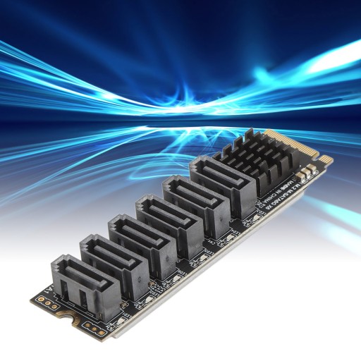 Карта адаптера m.2 to sata3.0 6 Гбит/с, высокоскоростная asm1166 m.2 pcie to sata, расширение