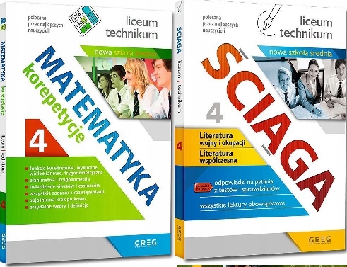 ZESTAW Matematyka J polski 4 LO GREG Korepetycje