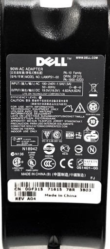 Oryginalny zasilacz Dell 19.5V 4.62A 90W, 7.4x5.0 + kabel