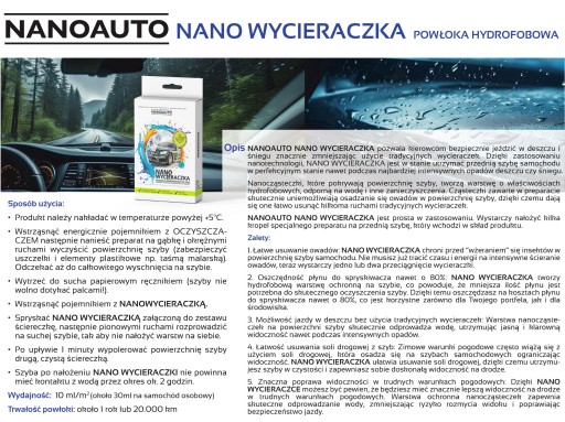 NANOAUTO NANO WYCIERACZKA - powłoka hydrofobowa do szyb 500ml