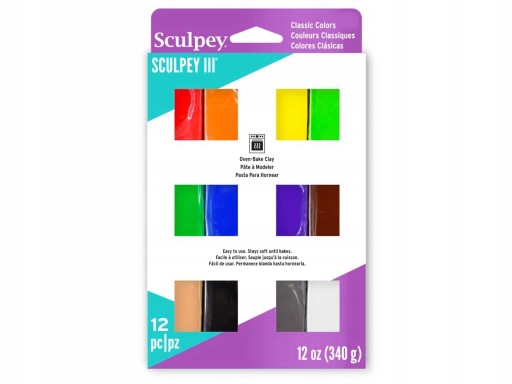 Глина Sculpey III SCULPING CLAY 340 г, смесь 12