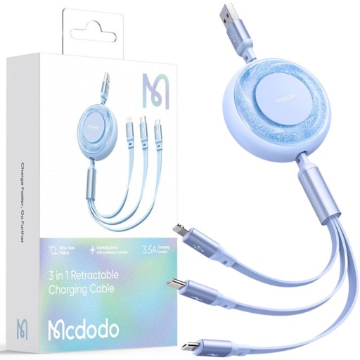MCDODO 3IN1 USB-КАБЕЛЬ ДЛЯ БЫСТРОЙ ЗАРЯДКИ USB-C LIGHTNING MICRO 66W